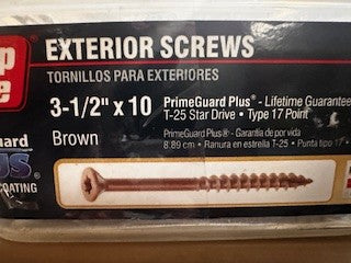 1 LB 3-1/2" x 10 EXTERIOR SCREWS